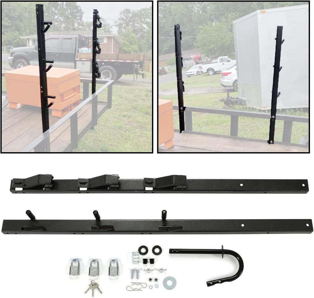 3 Place Trimmer Rack Holder Carrier Mount On Open Landscape Trailer Pickup Weed Eater Racks with Lock 1 Pair