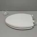 Mayfair Cassel Slow Close Toilet Seat, Easy Clean, Non Slip Premium Wood Seat, Easy Install, Made in USA, Elongated, White