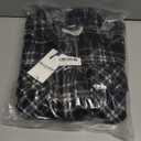 WallFlower Casual Fleece and Plaid Shackets Jackets Juniors for Women, Soft Button-Down (Small, Black Night)