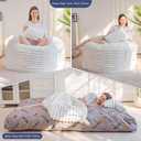 MAXYOYO Giant Bean Bag Chair Bed with Pillow, Convertible Beanbag Sofa to Floor Bed, Lazy Chair Couch with Removable Cover, High-Density Shredded Foam Filling, Cozy Lounge for Bedroom Living Room, Twin