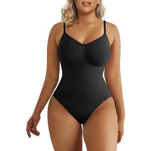 SHAPERX Women's Tummy Control Shapewear Thong Bodysuit Seamless Waist Snatching Body Shaper, L/XL