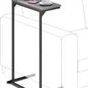 TUTOTAK C Shaped End Table, Small Side Table, 28.7 inch Tall Couch Table, Sofa Table, Living Room, Bed Room, Charcoal Grey TB01BY071