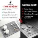 Stone Dish Drying Mat for Kitchen Counter Diatomaceous Earth Drying Mat | Fast-Absorbing, Minimalist Design, Durable Diatomite | Non-Slip, Heat Resistant, Easy-to-Clean | USA Brand | 15.7x11.8