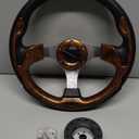 Golf Cart Steering Wheel Fit Golf Cart Club Car EZGO Yamaha Universal Steering Wheel for EZGO TXT RXV, Club Car DS Precedent Tempo, Yamaha G2-G29 Most Golf Cart (Brown)