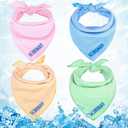 Instant Cooling Bandana for Dogs & Cats - 4 Pack Reusable Ice Towel Scarf, Summer Heat Relief Pet Wrap Kerchief Accessories for Outdoor Use 15.8"x 15.8"x 23"