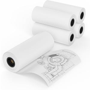 MFLABEL Wide Format Paper 24" x 150' Plotter Paper 4 Rolls CAD Bond Rolls 20lb 2"Core for CAD Printing on Wide Format Ink Jet Printers