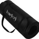 HemingWeigh 1 Inch Extra Thick Non Slip Yoga Mat - Exercise Mats for Home Workouts, Black (70"L x 23"W)