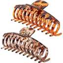 5.5 Inches Extra Large Hair Clips for Long Thick Hair Women’s Jumbo Hair Claw Clips 2 Counts in Set Hair Accessories (light leopard and coffee leopard)
