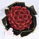 Waipfaru Glitter Roses Bouquet, DIY Fake Glitter Flowers Bouquet, Everlasting Shiny Artificial Red Rose Bouquet, Anniversary, Engagement, Wedding24 Roses (24pcs)