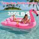 HeySplash Inflatable Tanning Pool, Flamingo Tanning Float with Cup Holders, Pool Floats Adult with Detachable Inflation Pillow Dual Handles, Inflatable Pools for Beach Party Backyard