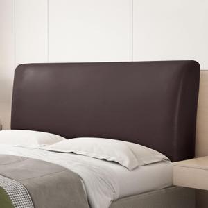 vctops 100% Waterproof PU Leather Stretch Bed Headboard Cover Wipeable Headboard Slipcover Dustproof Bed Head Cover for Bedroom (Dark Coffee,70-78 Inch)