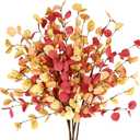 6 Pcs Artificial Eucalyptus Stems Fall Decorations for Home Fall Eucalyptus Leaves Floral Arrangement Thanksgiving Autumn Fall Decor for Home