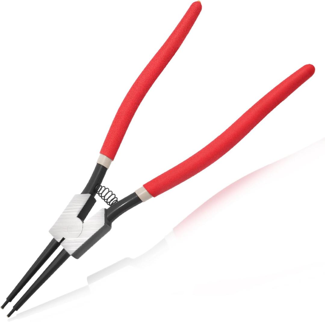 13-Inch Snap Ring Plier Heavy Duty External Circlip Pliers Straight Jaw Tip Diameter 0.12" for Installing Removing Retaining Ring