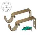 Ivilon Drapery Treatment Window Curtain Rod - Acrylic Ball 1 inch Pole. 28 to 48 Inch. Warm Gold