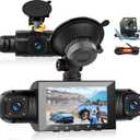 Podofo 360 Dash Cam Front and Rear Inside,4 Channel 3" IPS Touchscreen Dash Cam Front and Rear Inside Left Right,4*1080P Dash Camera with 8 IR Night Vision,Loop Recording,G-Sensor,24 Hours Recording