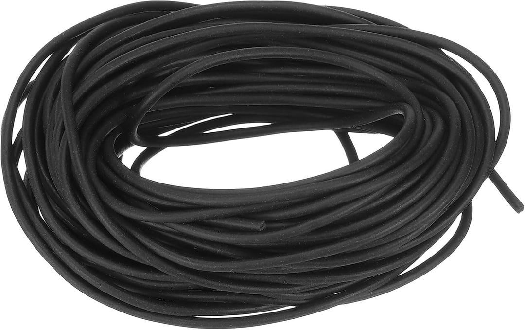 Uxcell Silicone Foam Seal Strip, 2mm(0.08") Dia 8.5 Meters(27.89 Ft) Long Sponge Rubber Weather Seal Strip Round Rubber Cord Solid for DIY Warehouse, Pads, Foam Tubing, Crafts - Black