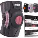 Knee brace for women and men, knee braces for pain relief compression sleeve. Patellar tendon support strap, joint support whit side stabilizer. Running Gear. (Grey)