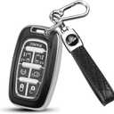 Rislobx Car Key Fob Cover Fit for Chrysler Pacifica 2017-2024, Car Key Fob Protector for Voyager 2021-2023 (7 Button Black)