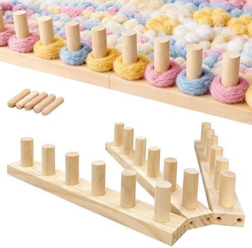 37" Wooden Chunky Blanket Loom Kit - Adjustable & Portable Reusable Blanket Loom for Beginners, DIY Hand Knitting Loom for Bulky Yarn to Make Throw Blankets, Scarves, Home Decor & Gifts