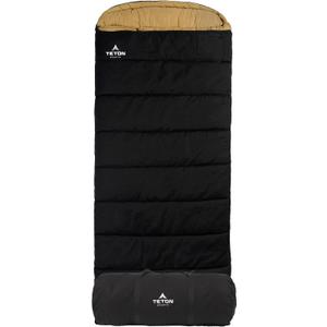 TETON Sports Deer Hunter -35F and 0F Degree Sleeping Bag. Warm and Comfortable Camping Sleeping Bags, Teton Tough Canvas Shell for Camping, Hunting, and Cold Weather (Black (Left Zip)