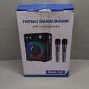 VOSOCO Karaoke Machine, Portable Bluetooth Karaoke Speaker with 2 Wireless Microphones, PA System for Adults Kids with LED Lights & Echo Adjustment, Supports TWS/TF/USB/AUX for Home Party