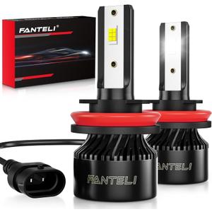 Bulbs High Beam or Low Beam or Fog 6500K Cool White 40000LM 900% Brightness, 1:1 Size Plug and Play IP68 Waterproof Off-Road Lights, Pack of 2