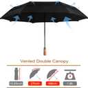 Lejorain Large Compact Golf Umbrella - Oversized Auto Open Close Folding Golf Umbrella Travel 210T Dupont Teflon Coated Vented Windproof Double Canopy for Women Men