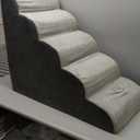 Dog Stairs for Bed 28.7”H, 5Step Dog Ramp, NonSlip Sturdy Pet Steps for Small Dogs & Cats to get on High Bed or Couches, Grey