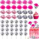 Cowgirl Cake Decoration Cowgirl Cake Topper, 24Pcs Shiny Disco Ball 24Pcs Mini Pink Cowgirl Hats for Western Theme Party Cowgirl Birthday Party Supplies