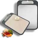 Double-Sided Stainless Steel Cutting Board (14x10In)  Metal Chopping Board for Kitchen, Easy to Clean, Dishwasher Safe, Durable & Hygienic