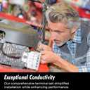 InstallGear 0/4/8 or 10 Gauge Battery Terminals with Shims - Positive and Negative - for Battery Pack, Car Battery Terminal, Battery Terminal Connectors, 0 Gauge, 4 Gauge, 8 Gauge, and 10 Gauge Wires