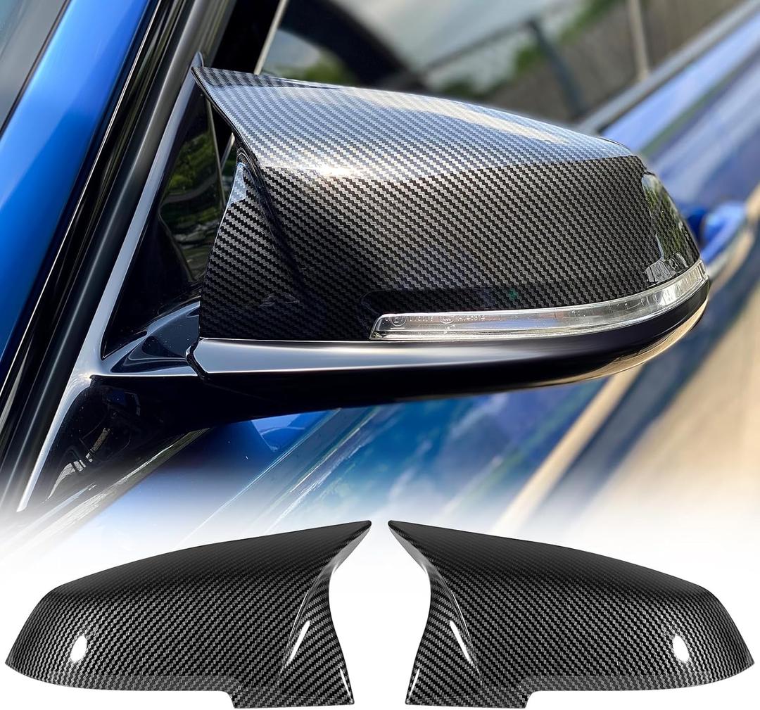 Carbon Fiber Mirror Cover Caps Rearview Side Mirror Covers Compatible with BMW F20 F21 F22 F30 F31 F32 F36 F87 E84 GT 3GT X1 M2 M3-1Pair