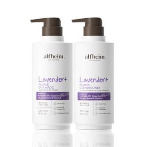 Lavender+ Purple Shampoo & Conditioner Set | Anti-Brass & Color-Correcting for Blonde, Platinum & Gray Hair | Hydrating & Nourishing | Enhances Shine & Softness | 18 oz Each (18 Fl Oz (Pack of 2))