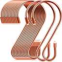 Hotop 36 Pcs 3.15 Inch S Shaped Stainless Steel Hooks Metal Hanging Curtain Hooks Pan Pot Holder Rack for Hanging Pot, Pan, Cups, Plants, Bags, Jeans, Towels(Rose Gold)