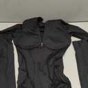 Jumpsuits for Women Workout Backless Zipper Bodysuit Long Sleeve Gym Yoga Leggings One Piece Romper (Medium, Black)