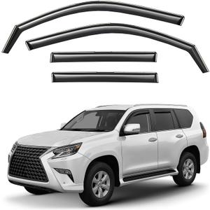Window Deflectors Smoke Tinted in-Channel Side Window Vent Visor Deflectors Rain Guards Compatible with Lexus GX 2010-2023 - 4 pcs. GW0957