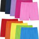 10 Pack Girls Dance Shorts Cartwheel Toddler Biker Under Dress Multi-Color Kids Bike Shorts Girls Clothes (6-7 Years, Black, Navy Blue, Rose Red, Mixed Color M)