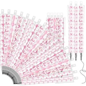 Sayglossy 72 Pcs Coquette Party Favors Preppy Pink Bow Pencils Preppy Stuff 6 Styles Aesthetic Retractable Pencils Graduation Party Favors Office Supplies Gift for Women Teacher