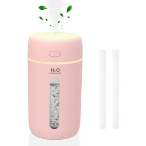 Lisacool Small Humidifier,Portable Mini Humidifier for Bedroom,Office, Car,Travel with Night Light, Auto Shut-Off,Super Quiet (Pink)