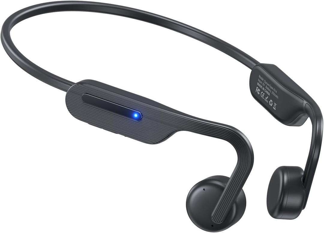 Bone Conduction Headphones, Open Ear Headphones Bluetooth 5.4 with Mic, Wireless Running Headphones 10H Playtime, Waterproof Sport Earbuds Suitable for Cycling, Black