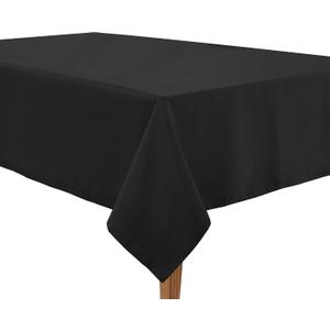 LANE LINEN Rectangle Tablecloth 60 x 84 Inch, Stain Resistant Rectangular Table Cloth for Dining Table, Buffet Parties and Camping, Wrinkle Resistant Washable Polyester Decorative Table Cover, Black