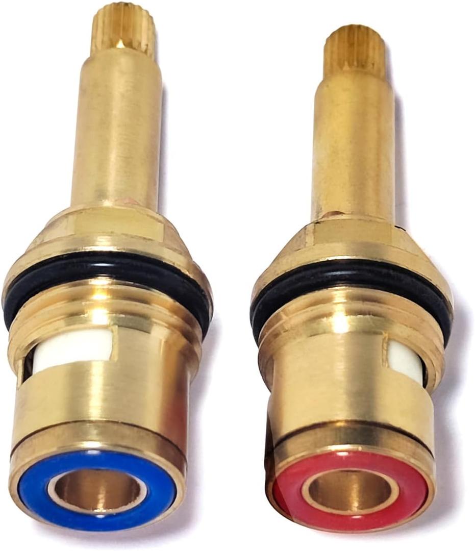 Brass Ceramic Stem Disc Cartridge Faucet Valve Replacement Quarter Turn 1/2" X 66.5mm x 8mm for Bathroom Kitchen Tap, Brass Faucet Cartridges