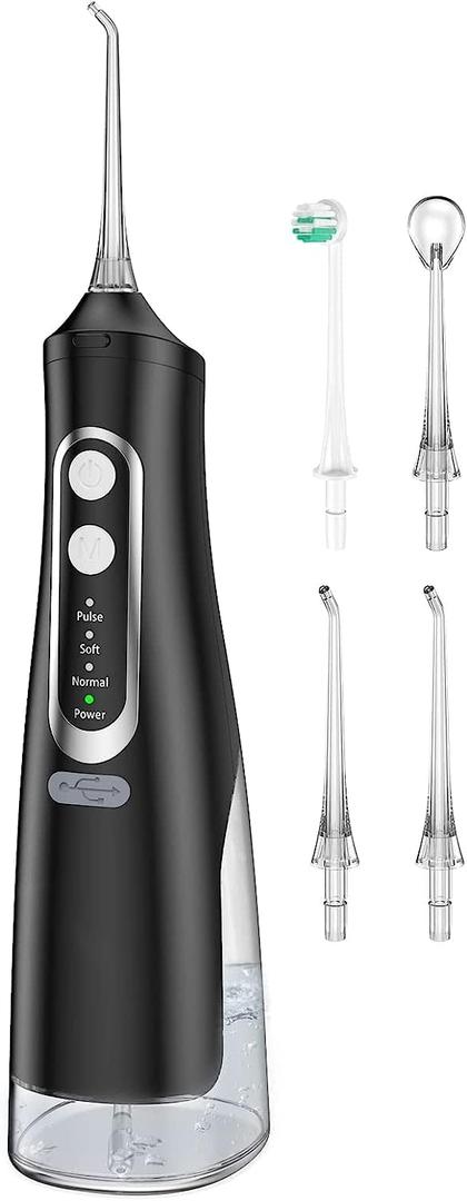 Water Flosser for Teeth Cleaning 4 Modes Rechargeable Oral Irrigator 4 Tips Powerful Battery Life Water Dental for Travel Use