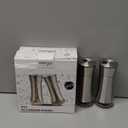 Salt and Pepper Shakers by Aelga - Salt Shaker with Adjustable Pour Holes for Himalayan, Kosher (Silver)