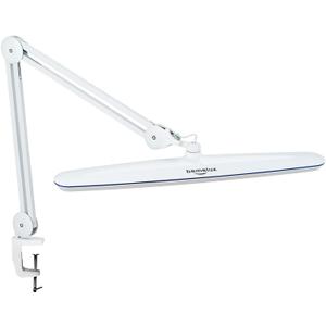Task Lamp with Clamp, Bright 117PCS LEDs, Metal Swing Arm 24W 2200 Lumen Dimmable Led Desk Lamp for Architect Home Office Study Reading Dorm Workbench Craft, 23 Inch Working Lamp(White)