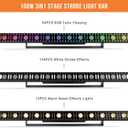 Stage Wash Light Bar: 96LED RGB Strips Surrounded in 12LED Warm Beam & 156 White Strobe - Aluminum Alloy Fast Cooling - DMX Sound Activated - Ideal for Mobile Show Concert Music Dance Party