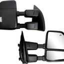 Brovw Towing Mirrors compatible for 1999-2016 Ford F250 F350 F450 F550 Super Duty Truck Side Mirrors with Turn Signal Light Power Heated Manual telescoping folding Black Housing Pair