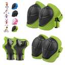 6PCS Kids Protective Gear Set, Knee Pads for Kids 3-10 Years Old, Toddler Elbow Pads, Wrist Guards, Skating Cycling Bike Rollerblading Scooter, Upgraded & Durable Material, Boys, Girls,Youth, Green