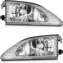 WEELMOTO Halogen Headlights for 1994-1998 Ford Mustang (w/Cobra) Headlight Assembly Pair Replacement for 1994 1995 1996 1997 1998 Driver and Passenger Side Chrome Housing