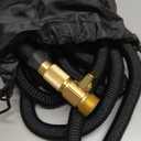 Expandable Garden Hose Extra Strength 3/4 Solid Brass Fittings - The Ultimate No-Kink Flexible Water Hose (Black, 50 FT)